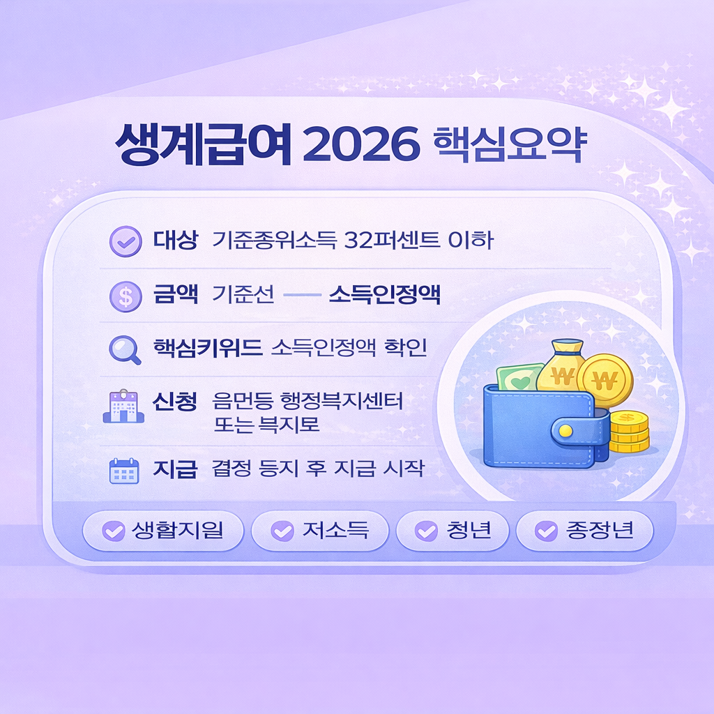 생계급여 핵심요약