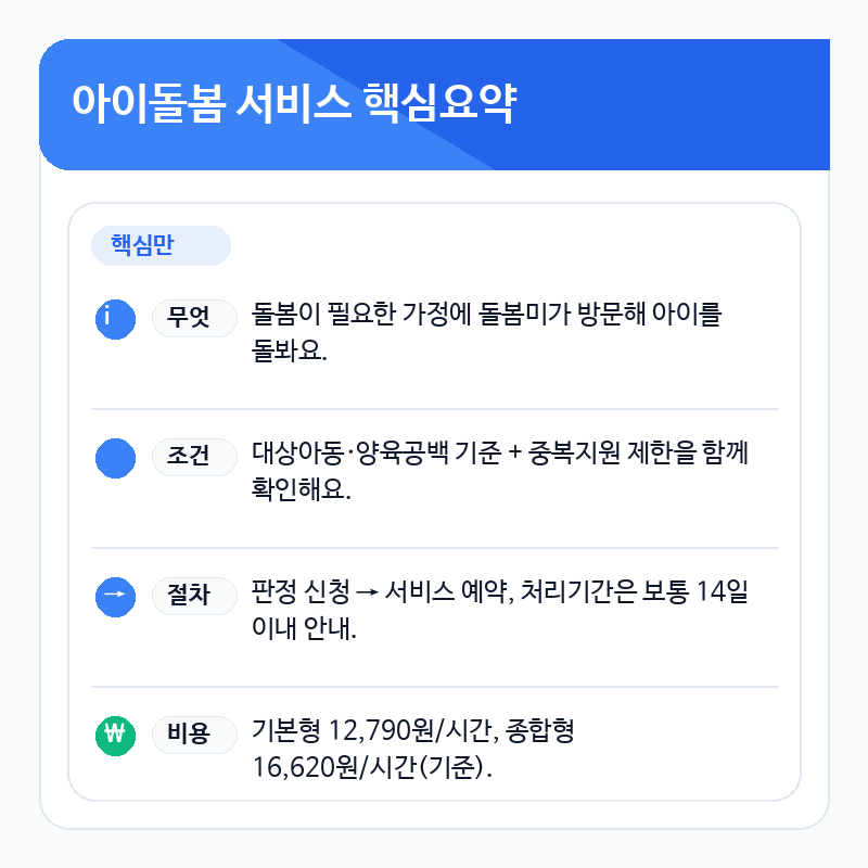 아이돌봄서비스 핵심요약