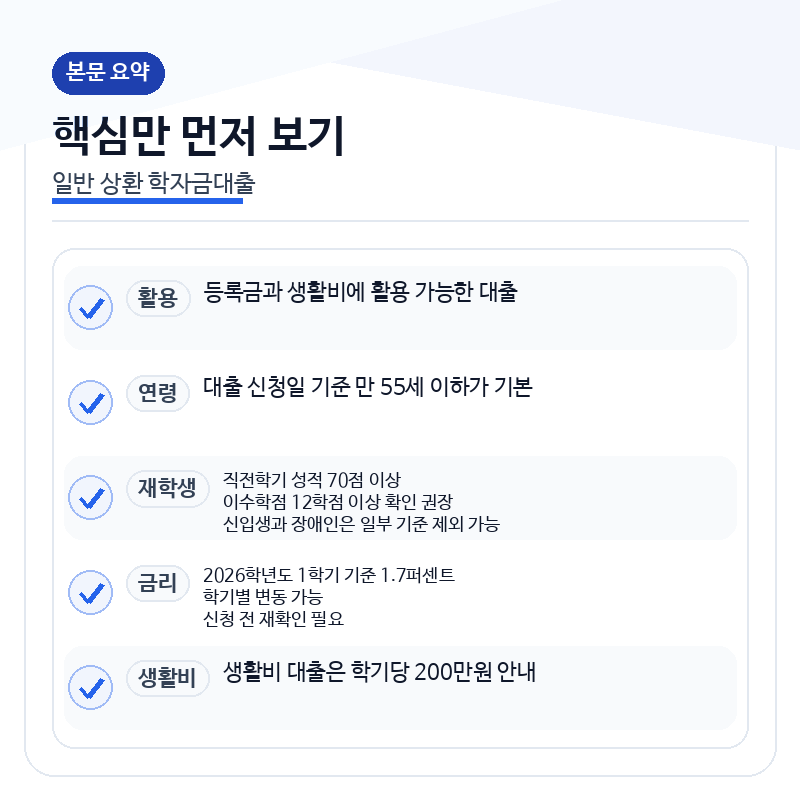 일반상환학자금대출 핵심