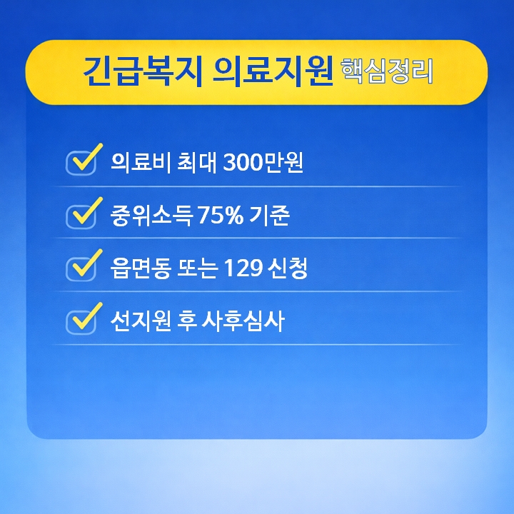 긴급복지 의료지원 핵심정리