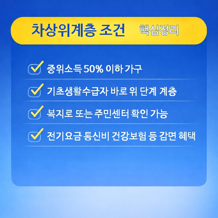 차상위계층 조건 핵심요약