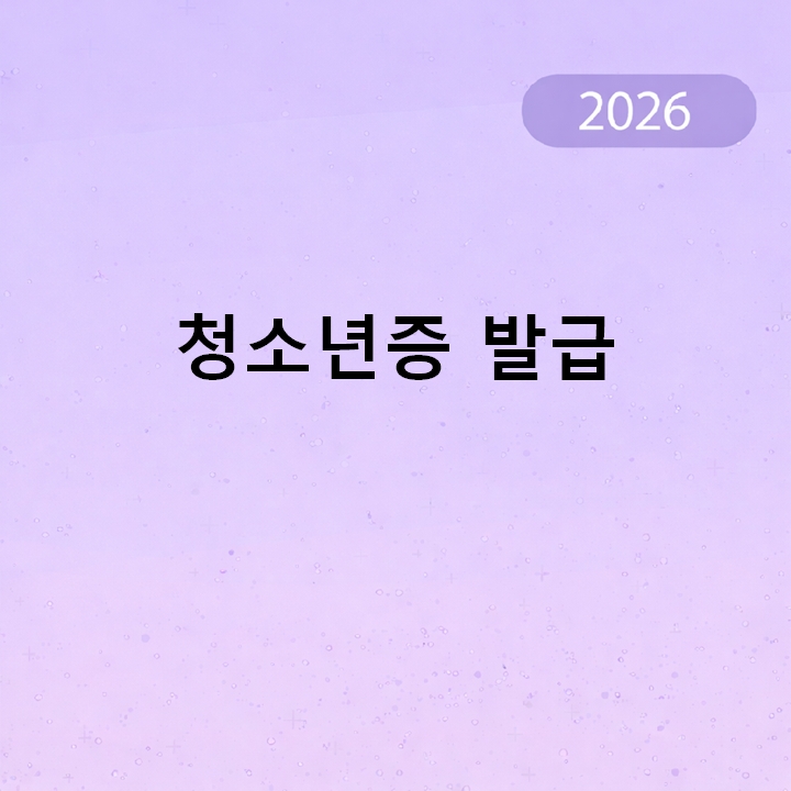 청소년증 발급